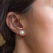 Large Natural, Freshwater Pearl Stud Earrings