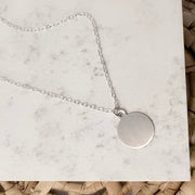 Large Satin Matte Circle Pendant Necklace