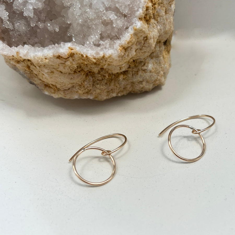 Polished Full Circle Earrings in GF or Sterling Silver, Gold Filled Circle Earrings, Lightweight and Waterproof for Everyday