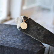 Matte Disc Circle Pendant in Gold Filled or Sterling Silver, Small Circle Charm Necklace, Gift for Her