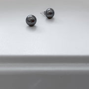 Real Black Pearl Stud Earring, Freshwater Pearl Studs, Real Gray Pearl Earrings, Bridal Pearl Post Earring, Bridesmaids Pearl Black