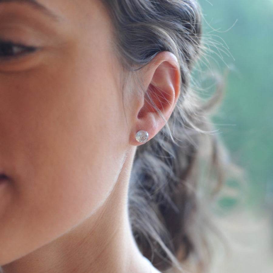 Swarovski Faceted Crystal Ball Stud Earrings