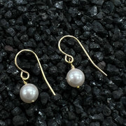 Gold Filled Pearl Drop Earring, Little Pearl Dangle, Single Small Pearl Jewelry, GF Bridesmaids Earrings Set