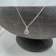 Pink Onyx Pendant Necklace Gold Filled or Sterling Silver, Girl Mom Necklace, Baby Shower Gift, Pink Gem, Mothers Day Present