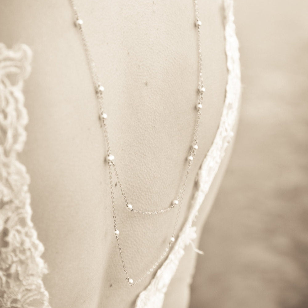 Pearl Back Necklace, Backdrop / Backwards