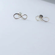 Infinity Symbol Stud Climber Earrings - Sterling Silver - Sela+Sage - Stud/Post Earrings