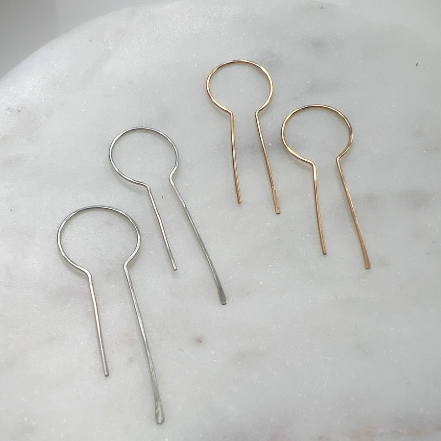 Keyhole Open Threader Earrings - Sela+Sage - Hoop Earrings