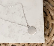 Large, Satin Circle Pendant Necklace - GF or Sterling Silver - Sela+Sage - Pendant/Charm Necklace