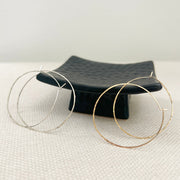 Large, Thin Hammered Hoop - Sterling Silver or Gold Filled - Sela+Sage - Hoop Earrings