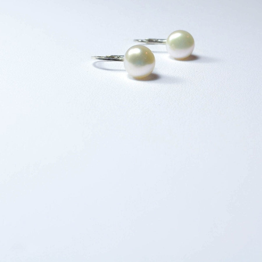 Leverback Pearl Drop Earrings - Sterling Silver or Gold Dipped - Sela+Sage - Dangle Earrings