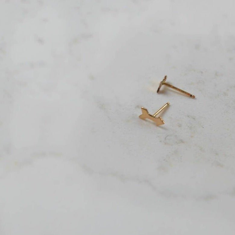 Little Arrow Studs, Matte - Gold Filled - Sela+Sage - Stud/Post Earrings