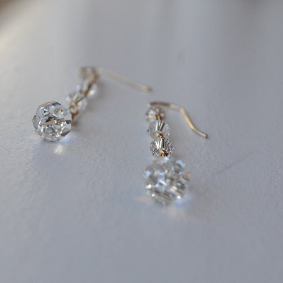 Long Crystal Drop Earrings - Sterling Silver or Gold Filled - Sela+Sage - Dangle Earrings