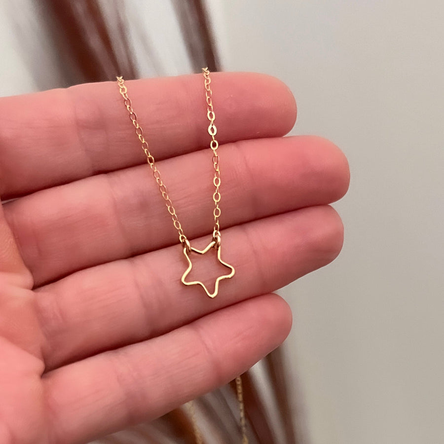 Open Star Necklace - Gold Filled or Sterling Silver - Sela+Sage - Pendant/Charm Necklace