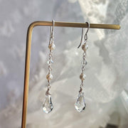 Pearl & Crystal Drop Earrings - Sterling Silver, GF or Rose GF - Sela+Sage - Dangle Earrings