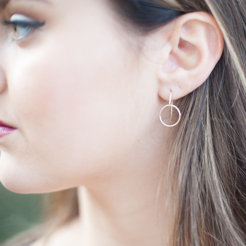 Polished, Open Full Circle Earrings - GF or Sterling Silver - Sela+Sage - Dangle Earrings