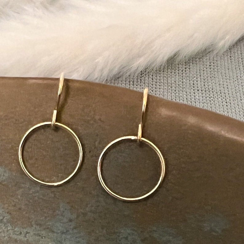 Polished, Open Full Circle Earrings - GF or Sterling Silver - Sela+Sage - Dangle Earrings