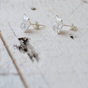 Princess Cut CZ / Lab Diamond Studs - Sterling Silver - Sela+Sage - Stud/Post Earrings