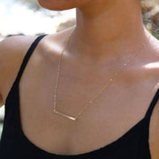 Smooth Horizontal Bar Necklace - Gold Filled or Sterling Silver - Sela+Sage - Link & Chain Necklace