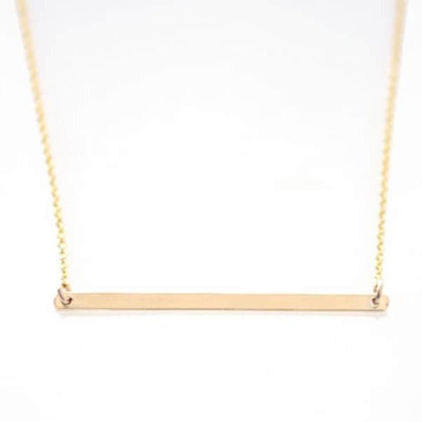 Smooth Horizontal Bar Necklace - Gold Filled or Sterling Silver - Sela+Sage - Link & Chain Necklace