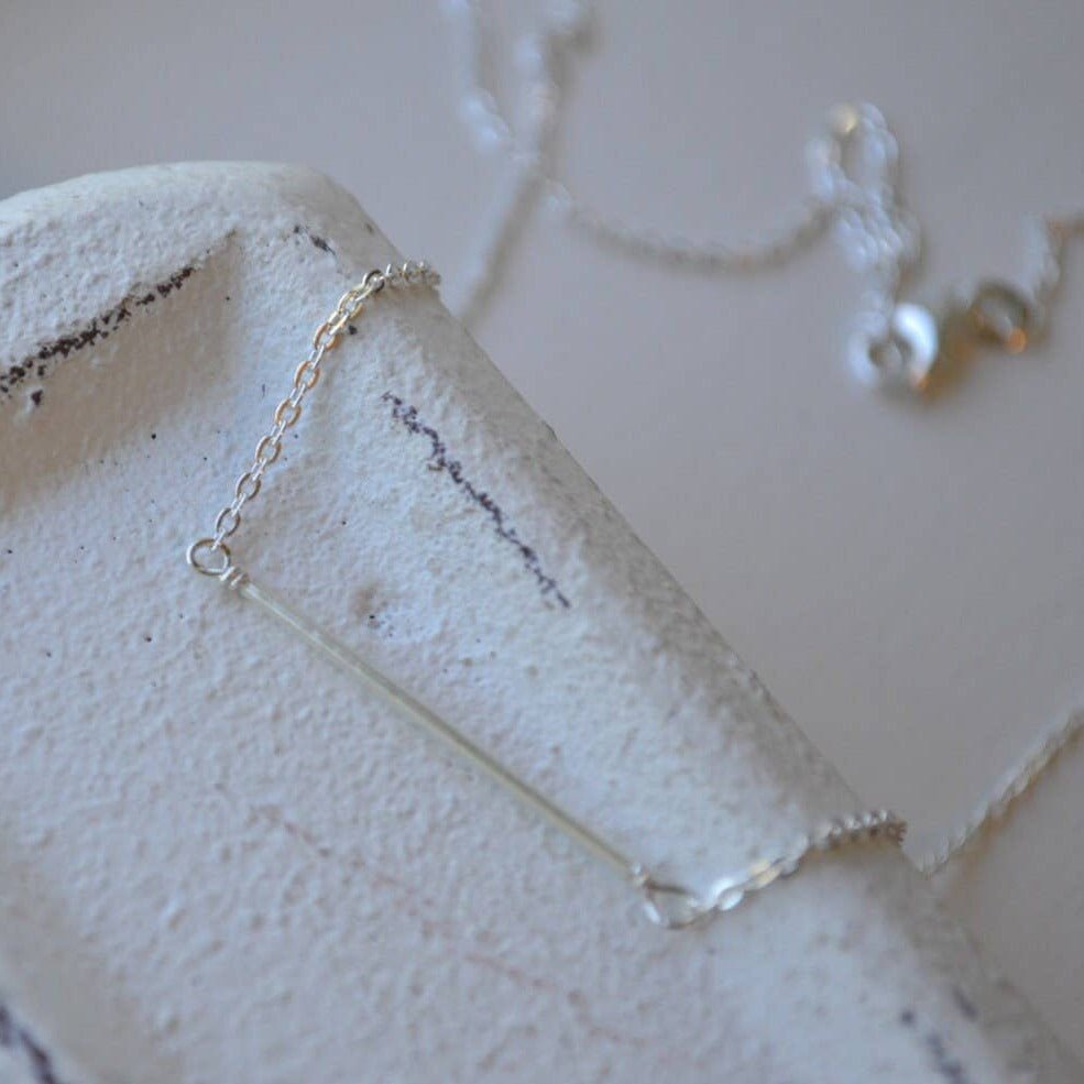 Thin Straight Bar Necklace- Gold Filled or Sterling Silver - Sela+Sage - Link & Chain Necklace