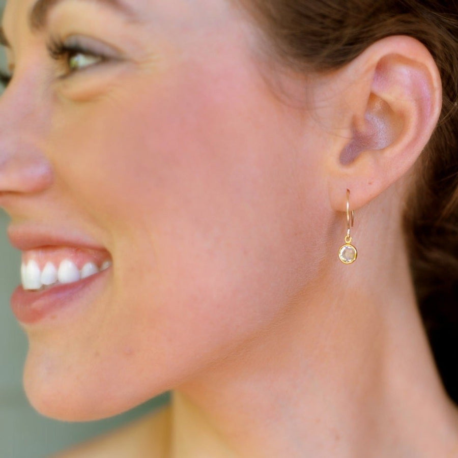 Tiny Drop Earrings - Swarovski Crystal, Gold or Silver - Sela+Sage - Dangle Earrings
