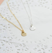 Tiny Heart Necklace, Matte - Gold Filled or Sterling Silver - Sela+Sage - Pendant/Charm Necklace