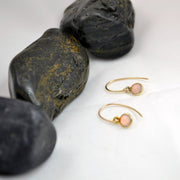 Tiny Pink Onyx Dot Earrings - Gold Filled or Sterling Silver - Sela+Sage - Dangle Earrings