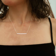 Smooth Horizontal Bar Necklace - Gold Filled or Sterling Silver